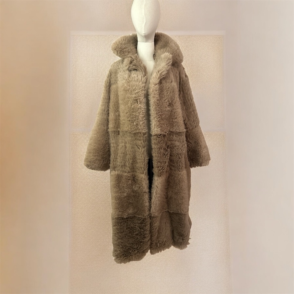 Mango Women's Cozy Tan Teddy Coat